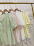 Round Neck Puff Sleeves Transparent Tops